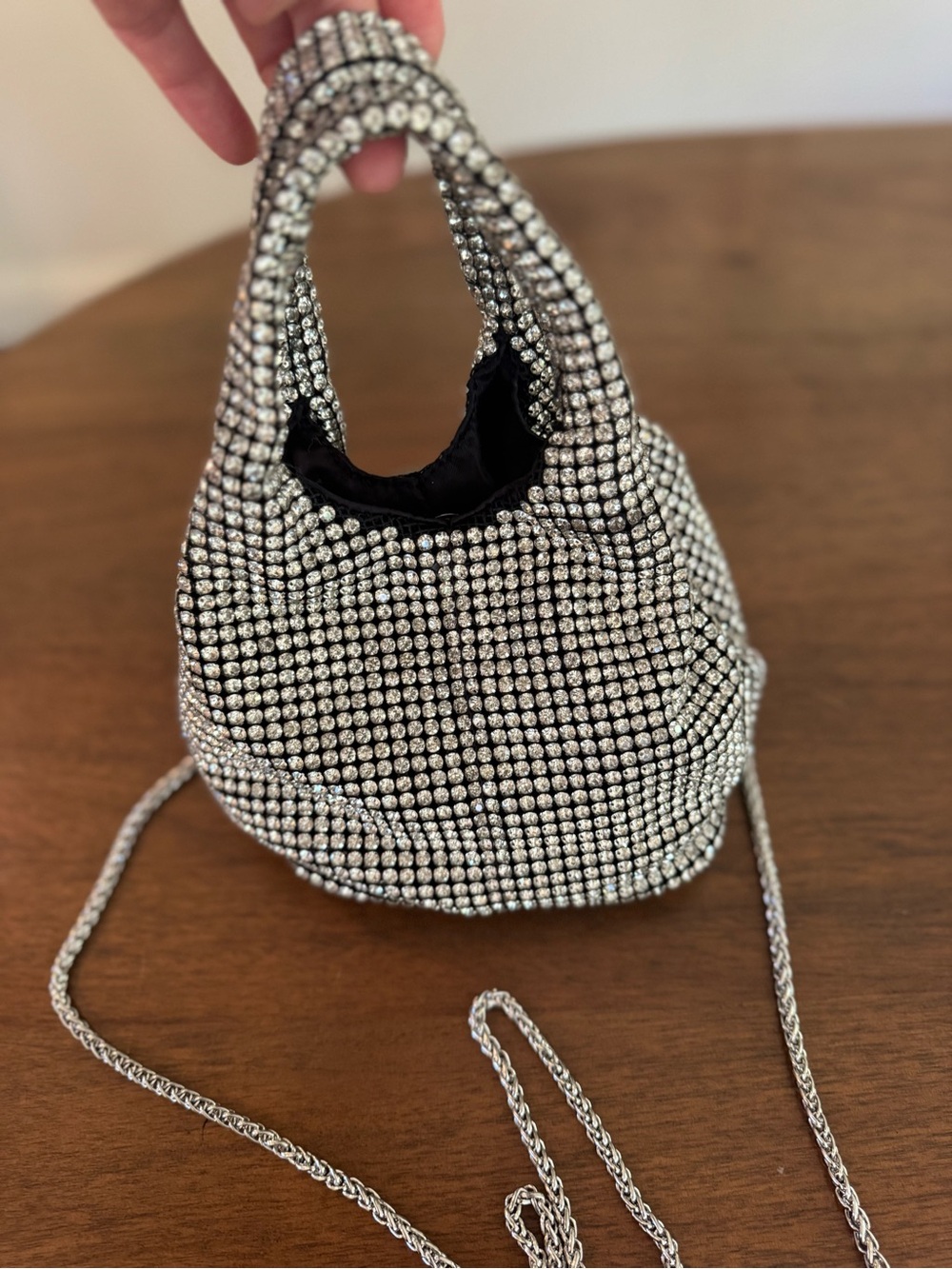 Silver Crystal Mini Shoulder Bag - Unbranded